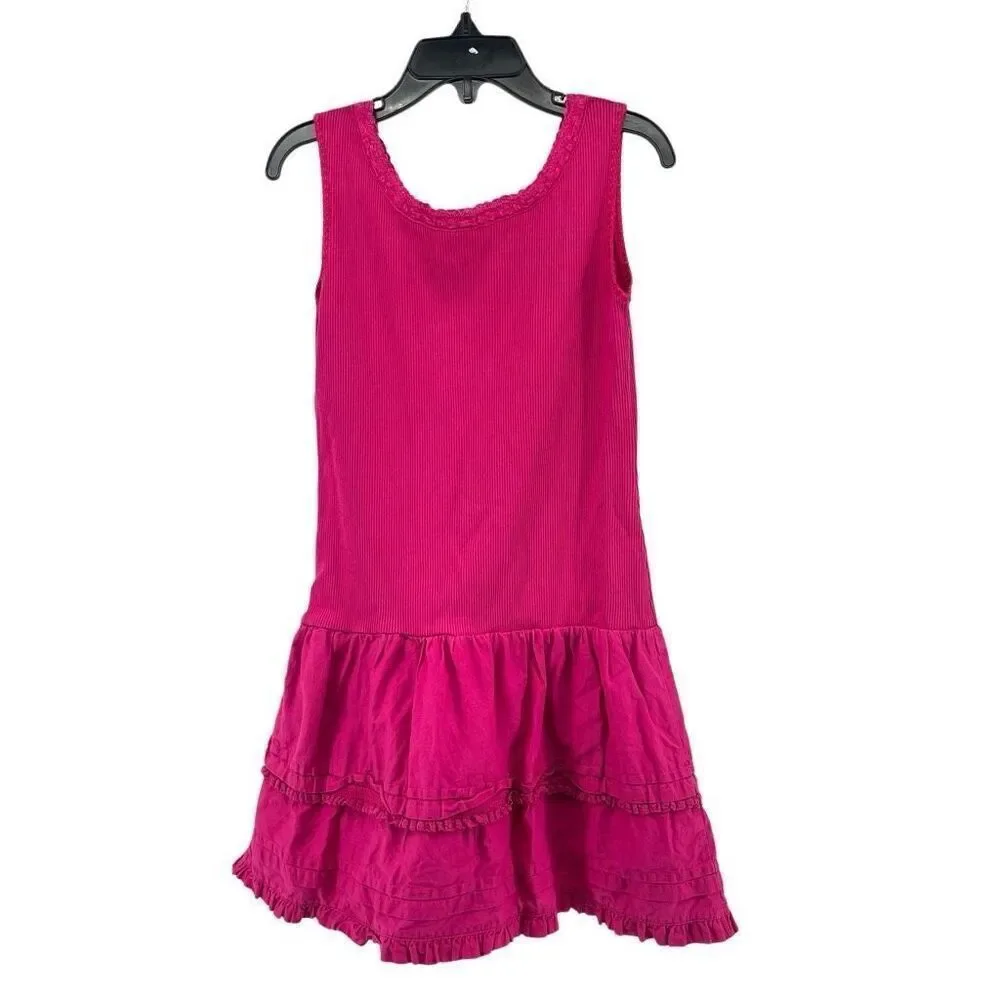 Ralph Lauren Girl’s Pink Sleeveless 100% Cotton Tiered Dress Size 4/5